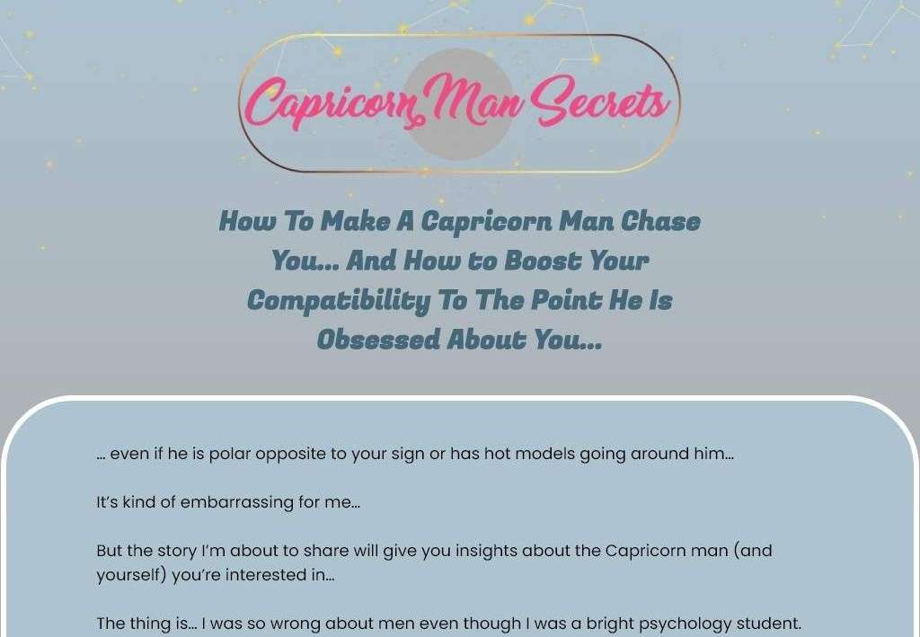 Capricorn Man Secrets Review